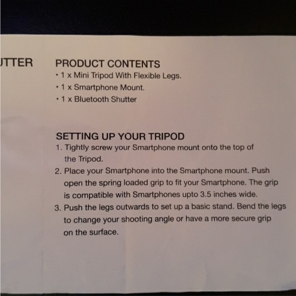 Mini Tripod With Bluetooth Shutter. NIB - Picture 2 of 3